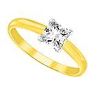 SOLITAIRE LADIES RING 0.33CT PRINCESS DIAMOND 14K YELLOW GOLD