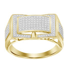 MEN'S RING 0.50CT ROUND DIAMOND 10K YELLOW GOLD