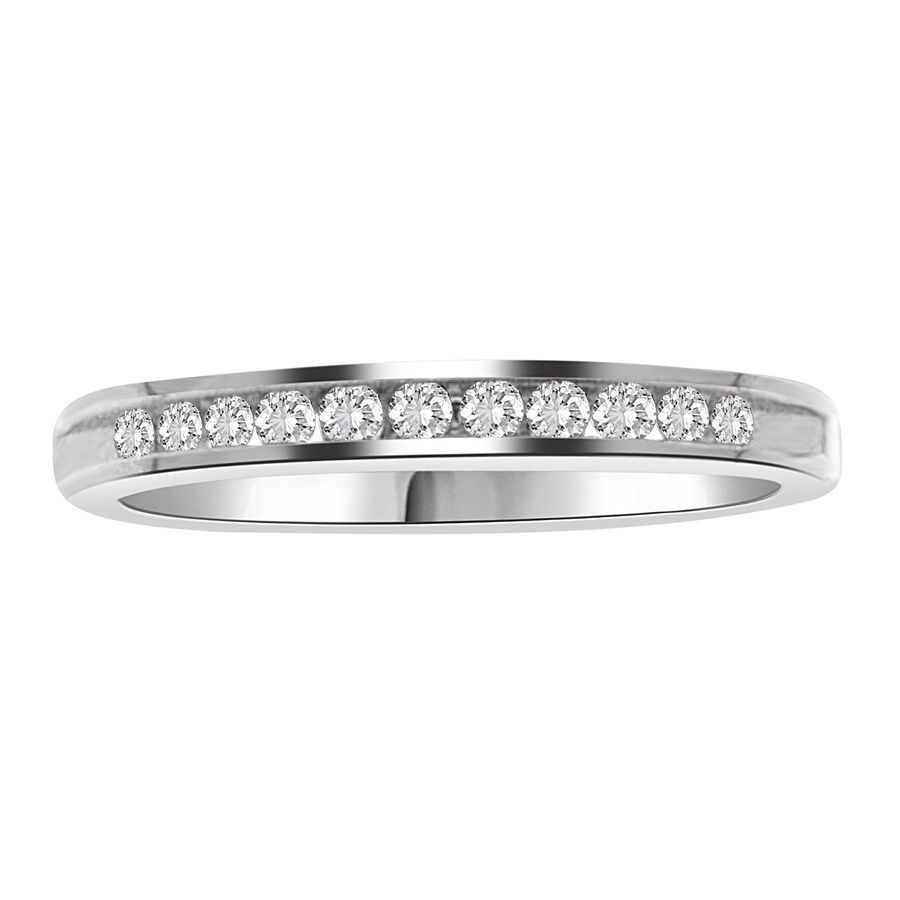 LADIES BAND 0.15CT ROUND DIAMOND 14K WHITE GOLD (SI QUALITY)