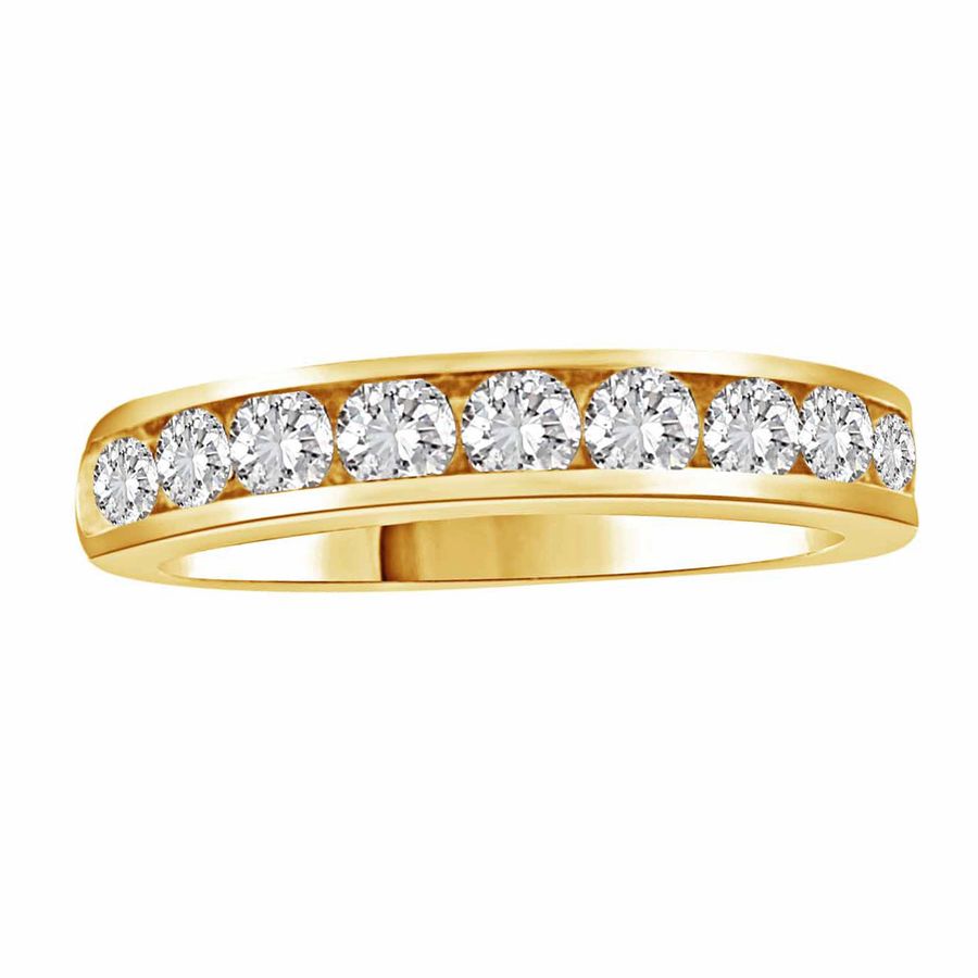 LADIES BAND 1.00CT ROUND DIAMOND 14K YELLOW GOLD