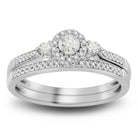 LADIES BRIDAL SET 0.25CT ROUND DIAMOND 10K WHITE GOLD