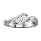 LADIES RING 0.20CT ROUND DIAMOND 10K WHITE GOLD