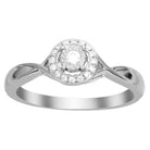 LADIES RING 0.10CT ROUND DIAMOND 10K WHITE GOLD