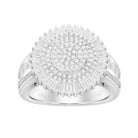 LADIES RING 1.00CT ROUND/BAGUETTE DIAMOND 10K WHITE GOLD