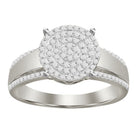 LADIES RING 0.33CT ROUND DIAMOND 10K WHITE GOLD