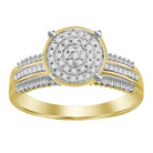 LADIES RING 0.40CT ROUND/BAGUETTE DIAMOND 10K YELLOW GOLD